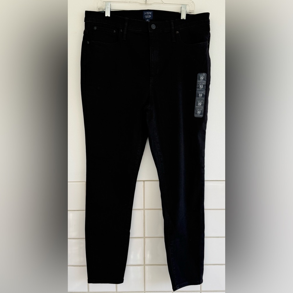 J. Crew Re-Imagined Mid Rise Skinny Jeans Signature Stretch Black Sz32 NWT